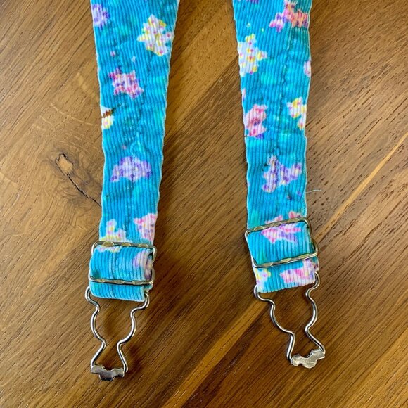 OSHK0SH Bgosh Vintage Floral Overalls Girls 12 Mos Blue Cord Corduroy Overall - Picture 8 of 12